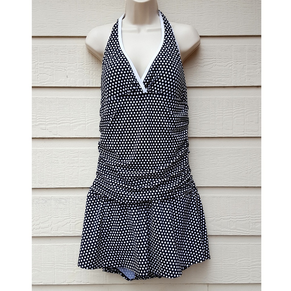 Women’s One Piece Halter Swimsuit Skirted - Picture 10 of 15
